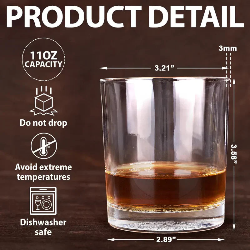 Engraved Whiskey Glass For Dad, Personalized Our First Father's Day Together Unique Gift