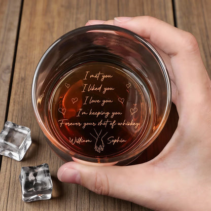 Personalized Engraved Whiskey Glass With Romantic Quote For Couples A Unique Gift With Sweet Hearts