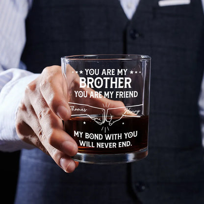 You Are My Brother Whiskey Glass – A Heartfelt Gift to Celebrate Unbreakable Bond and Lifelong Friendship