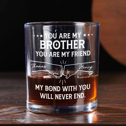 You Are My Brother Whiskey Glass – A Heartfelt Gift to Celebrate Unbreakable Bond and Lifelong Friendship