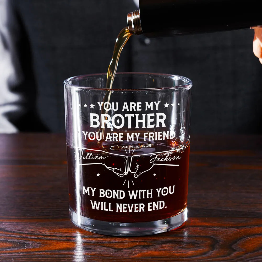 You Are My Brother Whiskey Glass – A Heartfelt Gift to Celebrate Unbreakable Bond and Lifelong Friendship