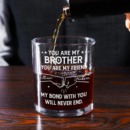 You Are My Brother Whiskey Glass – A Heartfelt Gift to Celebrate Unbreakable Bond and Lifelong Friendship