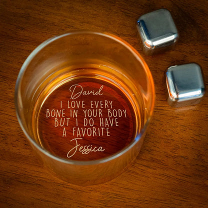 Personalized Engraved Whiskey Glass with Funny Love Quote - Unique Gift for Couple, Husband or Wife