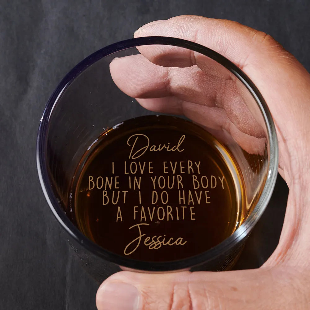Personalized Engraved Whiskey Glass with Funny Love Quote - Unique Gift for Couple, Husband or Wife