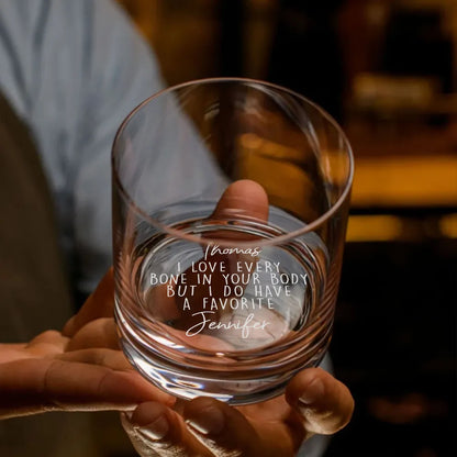 Personalized Engraved Whiskey Glass with Funny Love Quote - Unique Gift for Couple, Husband or Wife