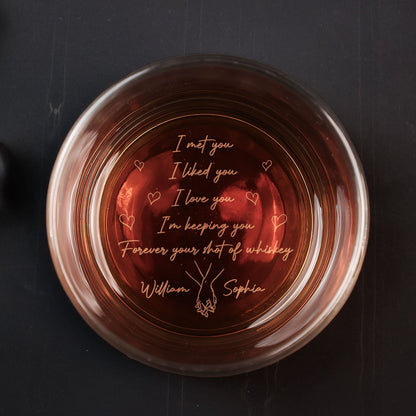 Personalized Engraved Whiskey Glass With Romantic Quote For Couples A Unique Gift With Sweet Hearts