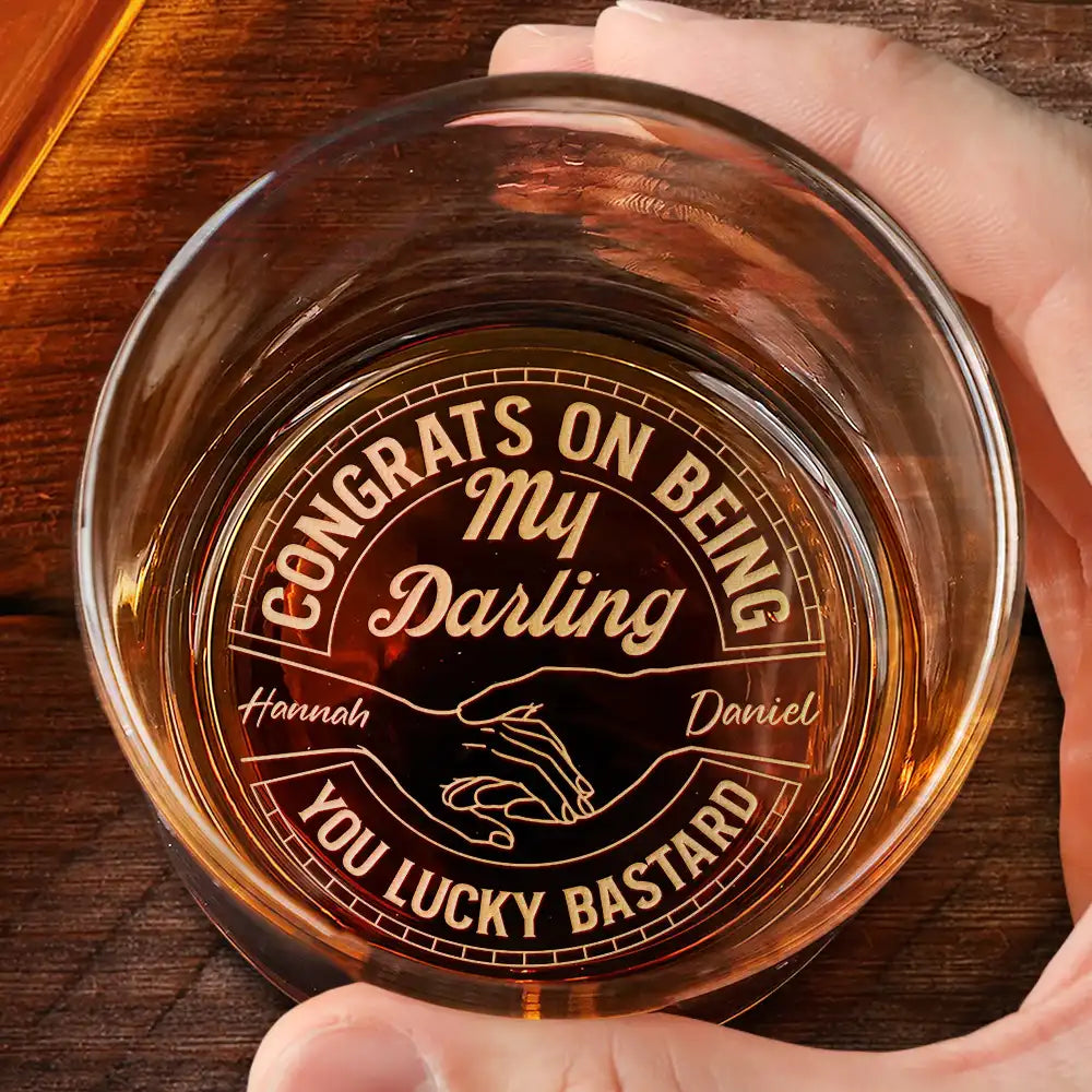 Your Own Whiskey Glass - Personalized "Congrats on Being My Husband" Whiskey Glass, Perfect Gift for Your Loved One