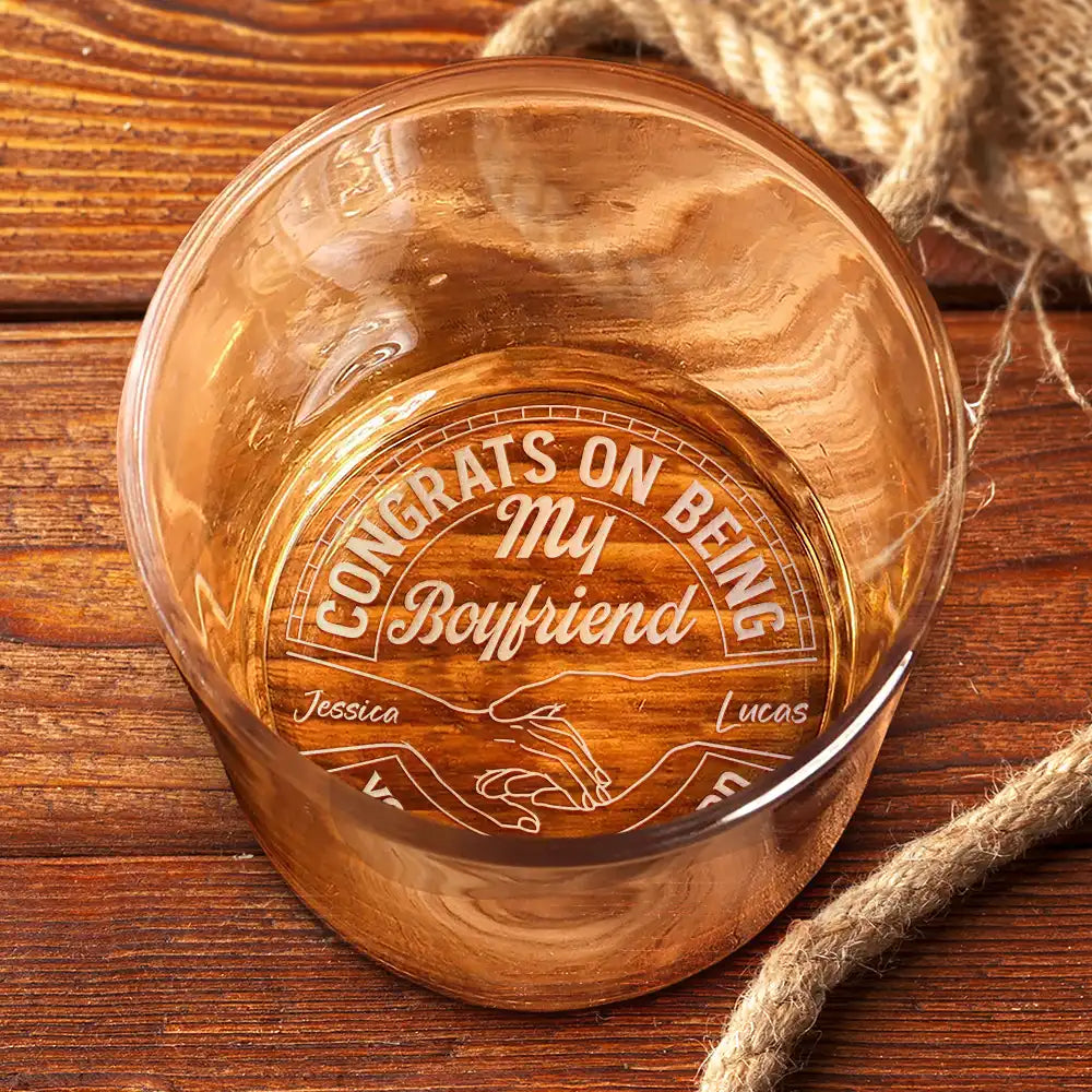 Your Own Whiskey Glass - Personalized "Congrats on Being My Husband" Whiskey Glass, Perfect Gift for Your Loved One