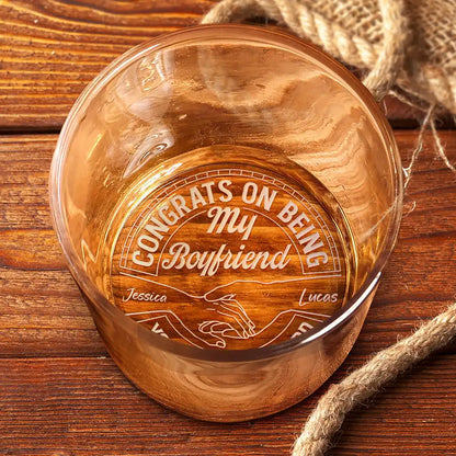 Your Own Whiskey Glass - Personalized "Congrats on Being My Husband" Whiskey Glass, Perfect Gift for Your Loved One