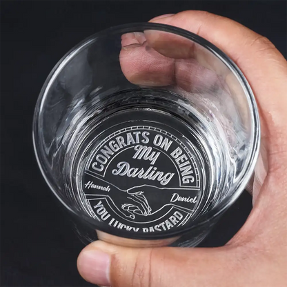 Your Own Whiskey Glass - Personalized "Congrats on Being My Husband" Whiskey Glass, Perfect Gift for Your Loved One