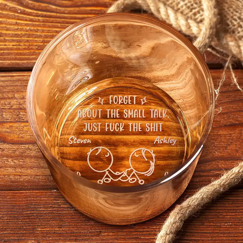 Personalized Engraved Whiskey Glass With Cheeky Couple Line Art For Date Night A Funny Unique Gift For Couples